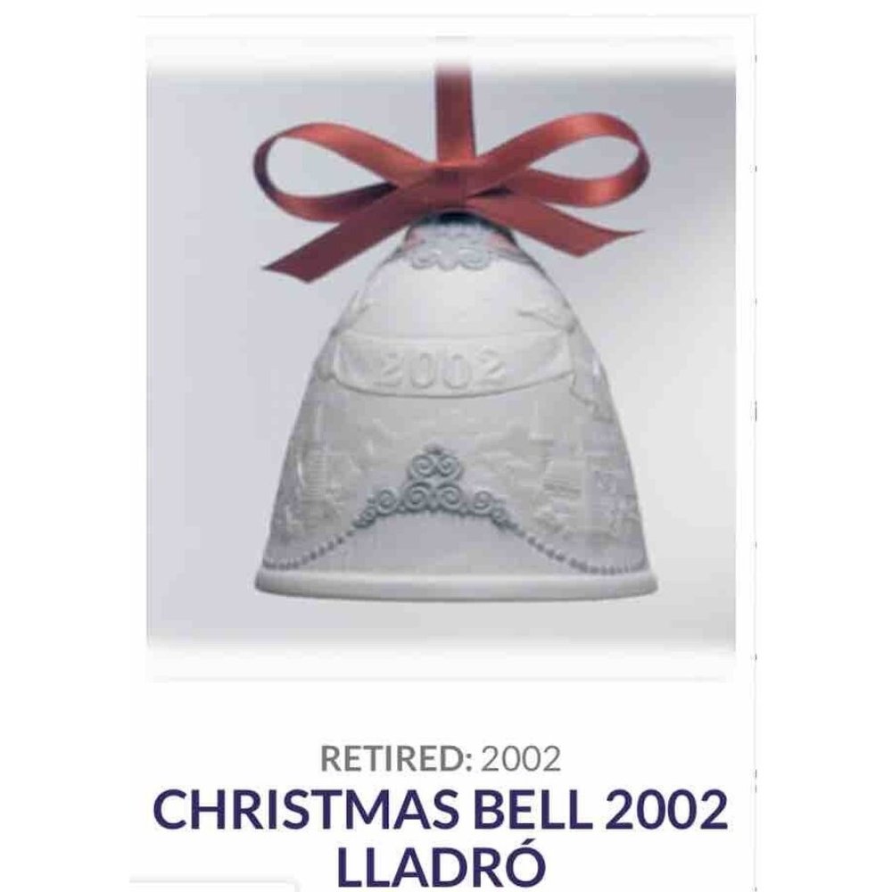 LLADRO Vintage Christmas Bell Ornament Porcelain Retired 2002